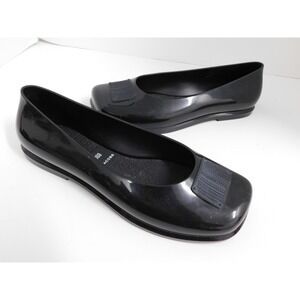 Melissa Marc Jacobs Black Ruby Jelly Ballet Flat Shoes sz 7